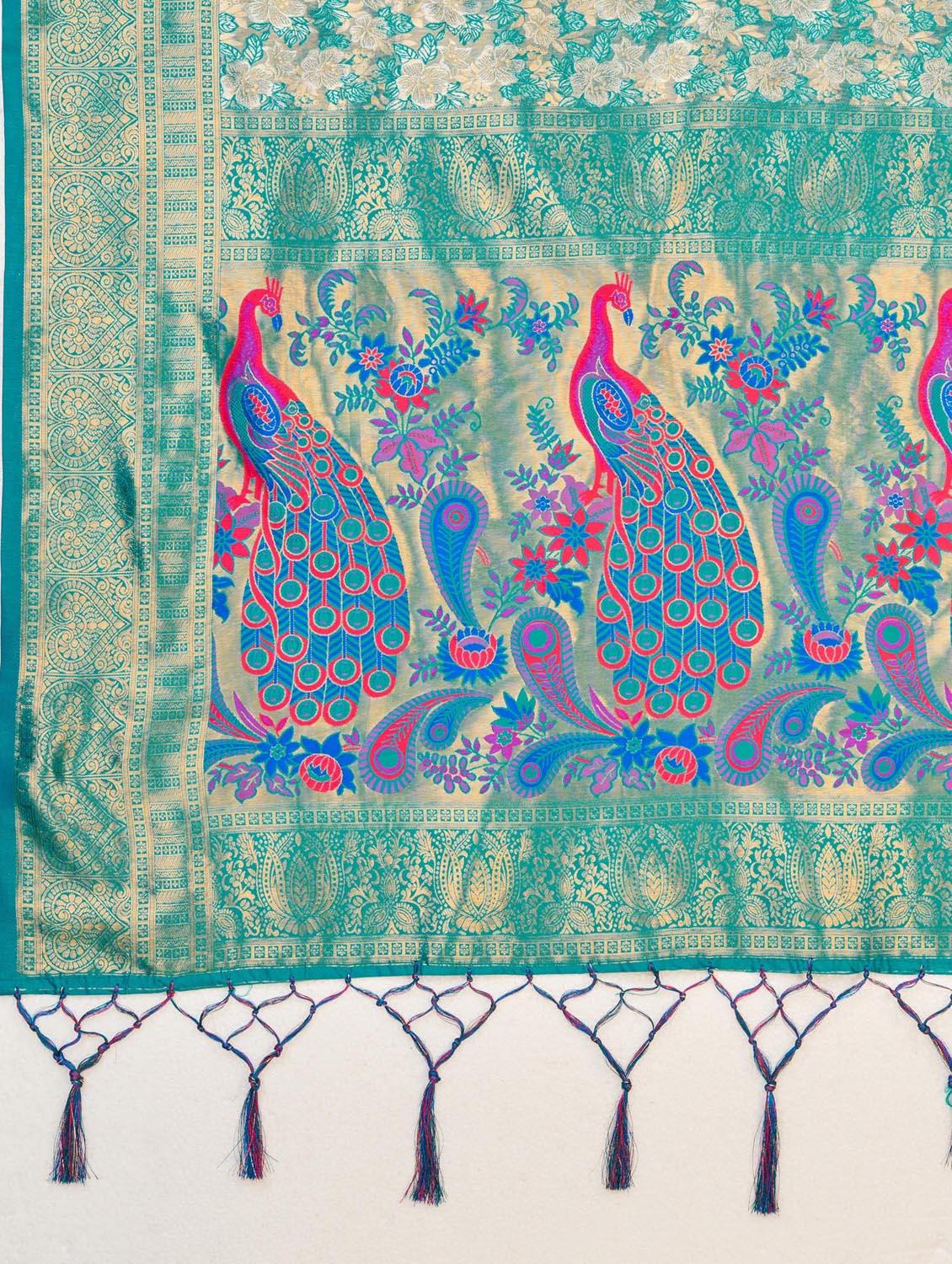 women blue banarasi saree - 20434088 - Standard Image - 5