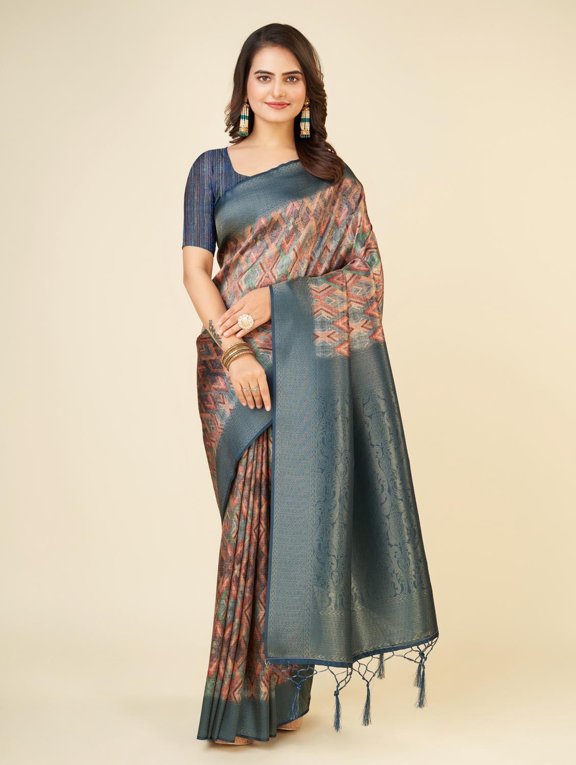 geometric printed saree  - 20434095 -  Zoom Image - 0