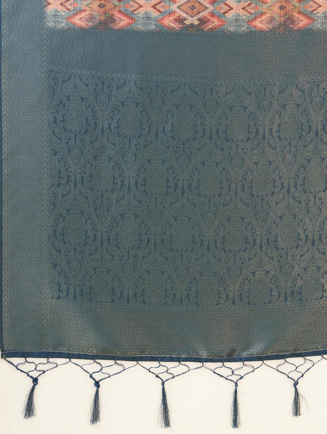 geometric printed saree - 20434095 - Standard Image - 5
