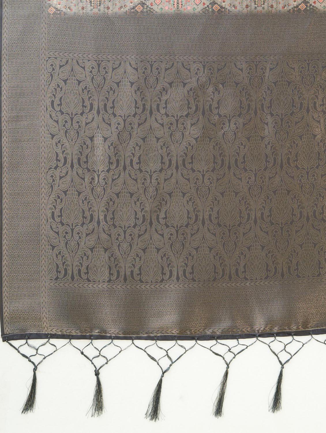 zari bordered printed saree - 20434097 - Standard Image - 5