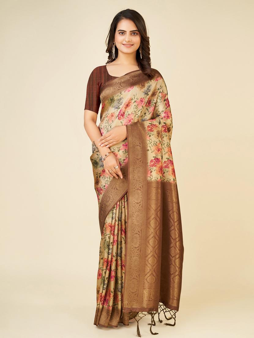 floral printed saree - 20434101 -  Zoom Image - 0