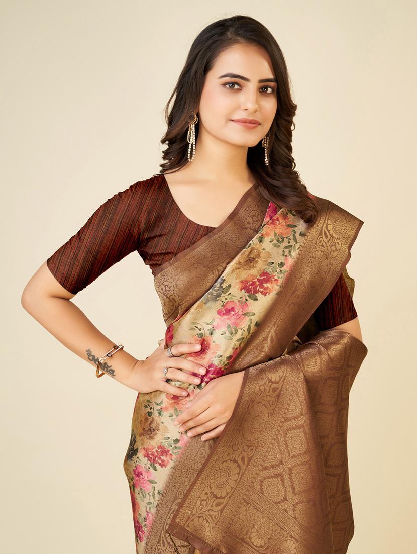 floral printed saree - 20434101 - Standard Image - 3