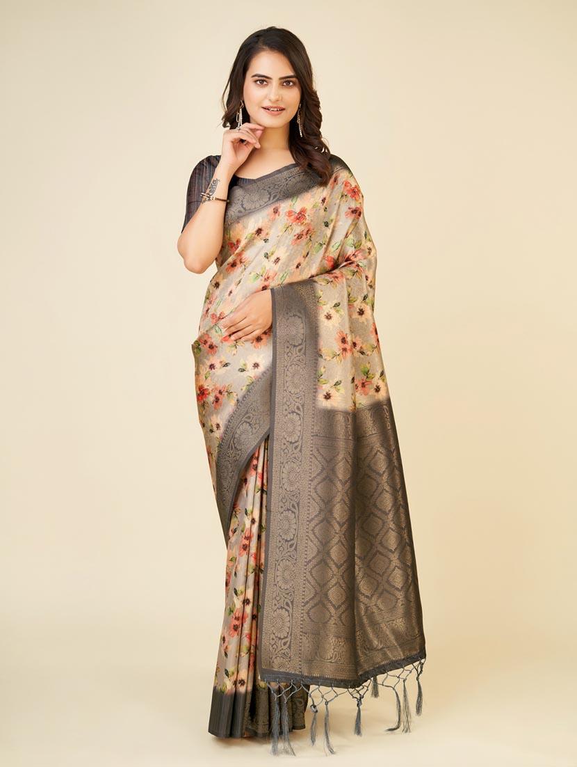 floral printed saree - 20434103 -  Zoom Image - 0