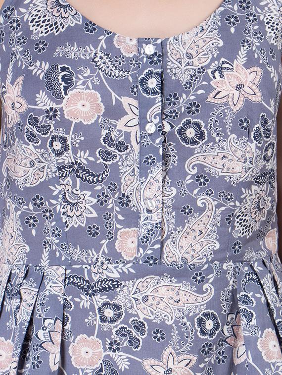 blue printed skater dress - 20434307 - Standard Image - 3