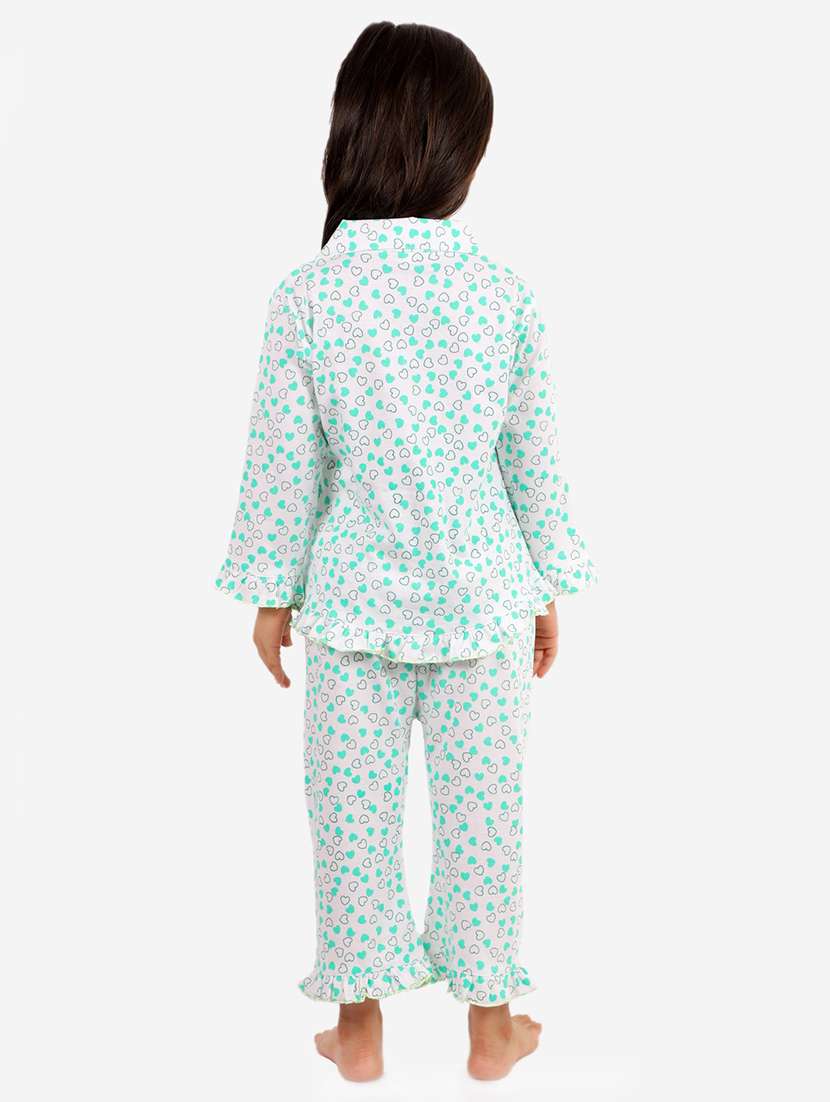 girls white & green nightwear set - 20434451 - Standard Image - 3