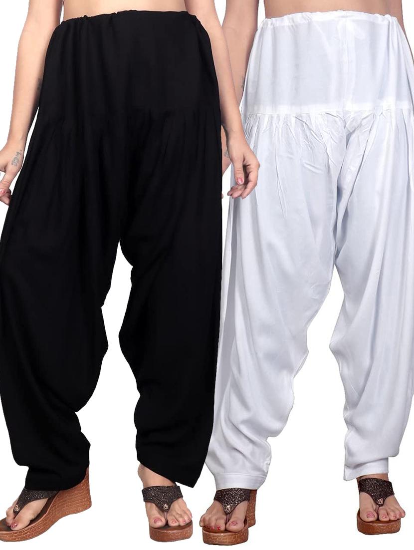 pack of 2 solid cotton salwars - 20435580 -  Zoom Image - 0