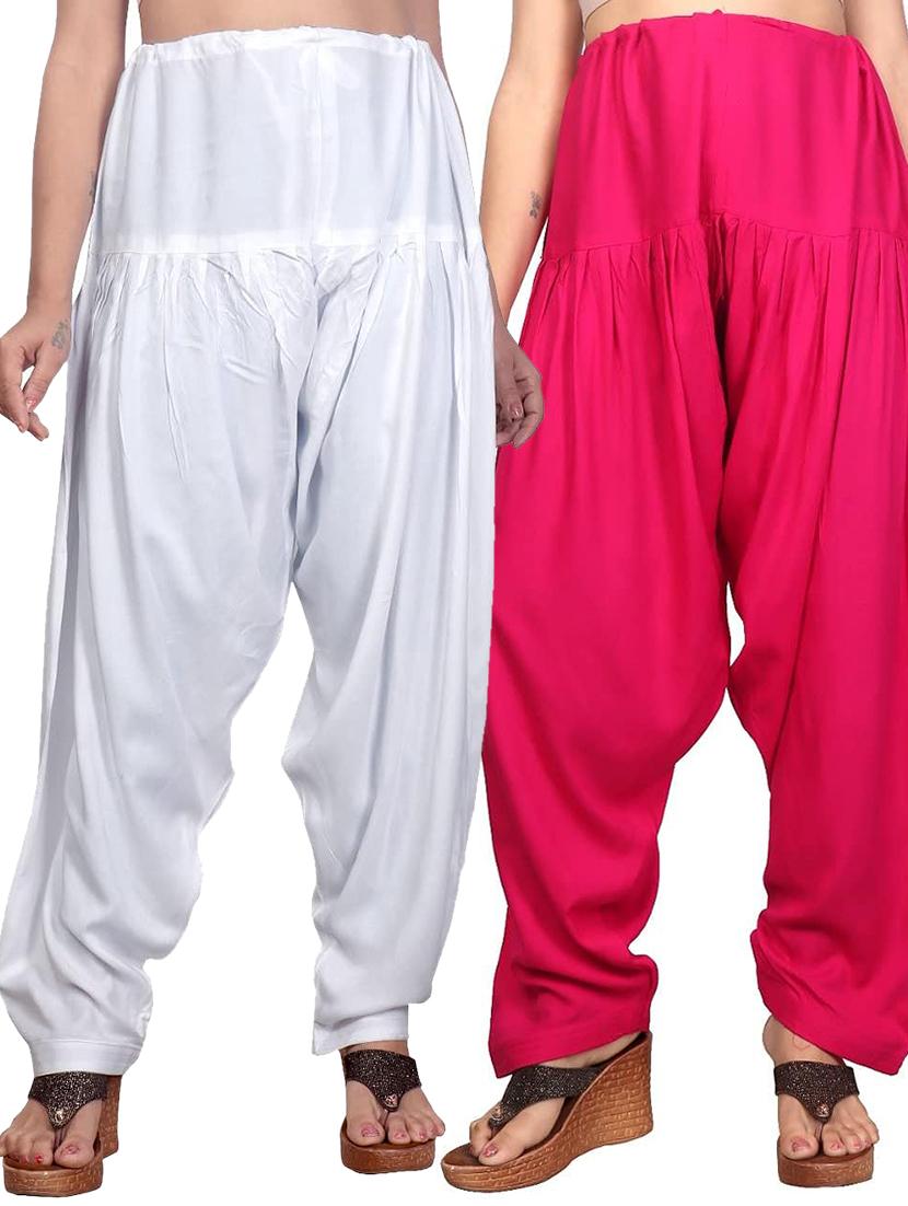 pack of 2 solid cotton salwars - 20435582 - Zoom Image - 0