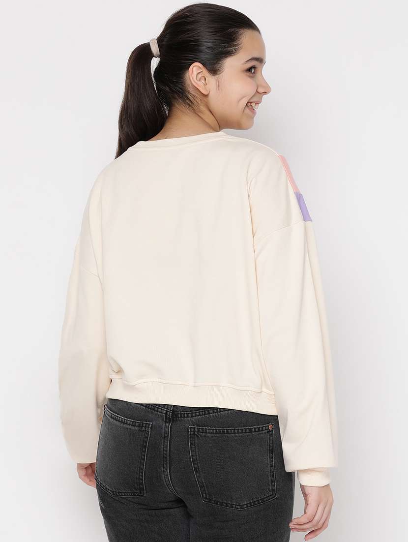 girls long sleeved color block sweatshirt - 20435829 -  Standard Image - 3