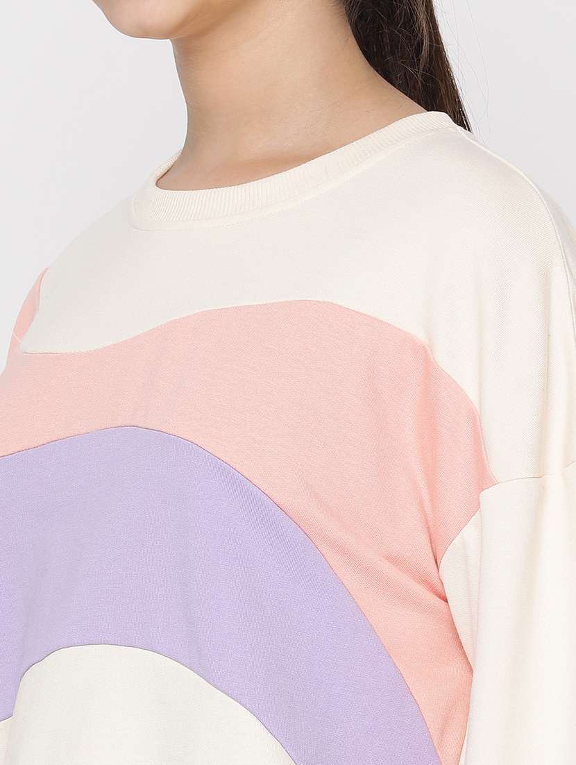 girls long sleeved color block sweatshirt - 20435829 -  Standard Image - 5