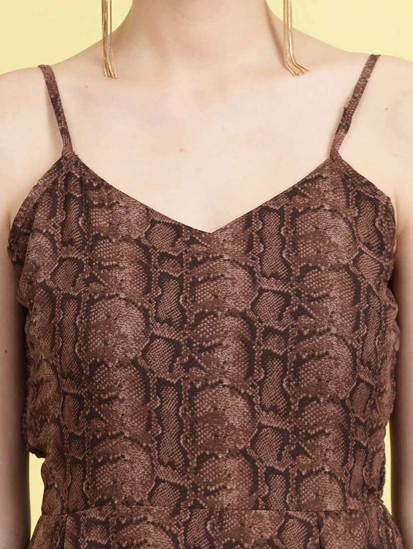 brown animal print a-line dress - 20436075 -  Standard Image - 5