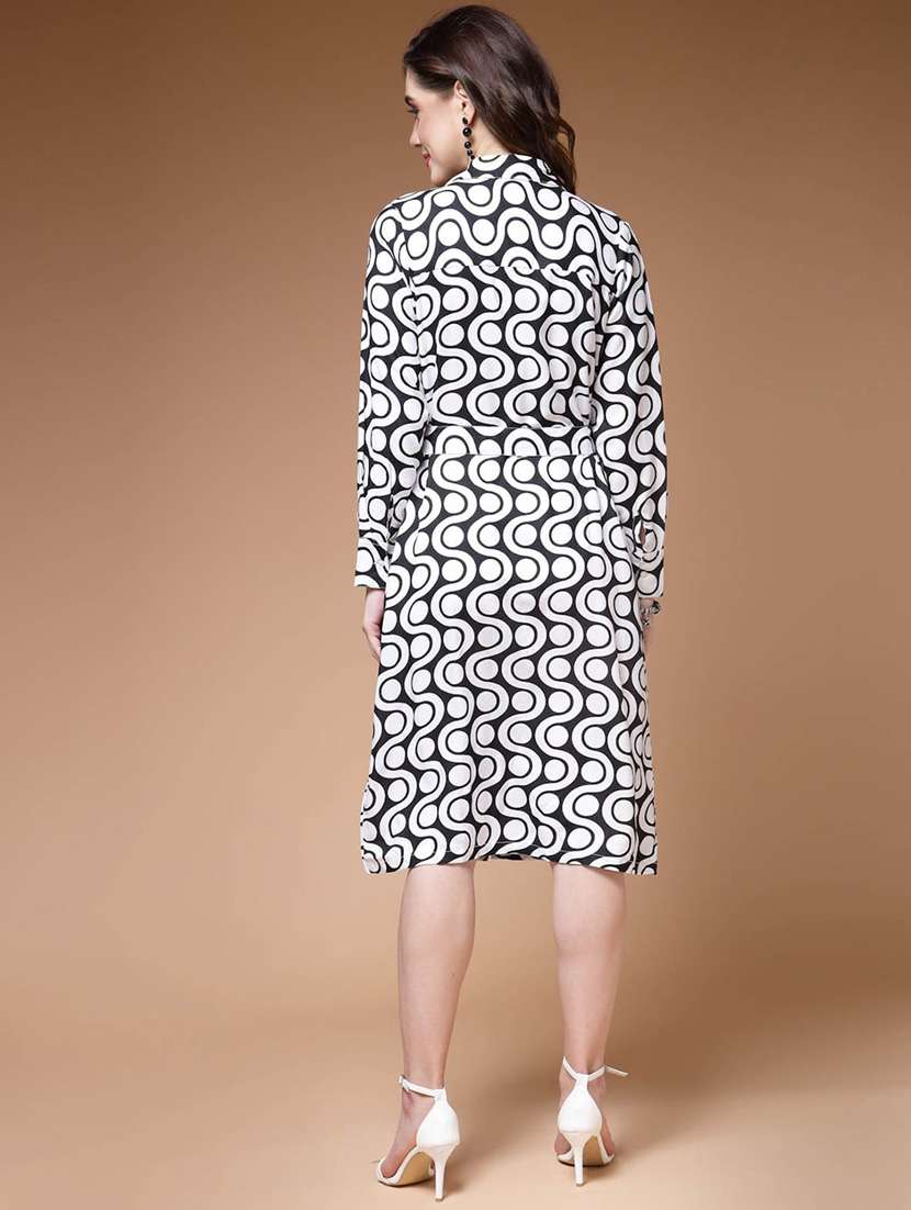 black printed shirt dress - 20436080 - Standard Image - 3