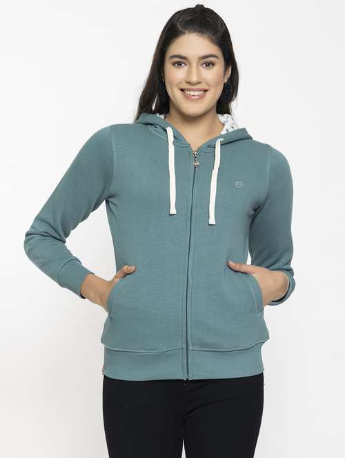 light blue solid hooded sweatshirt - 20436402 -  Standard Image - 0