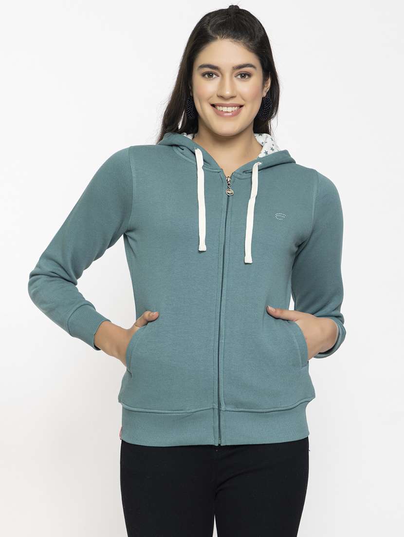 light blue solid hooded sweatshirt