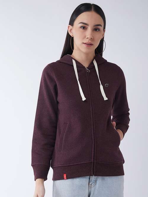 purple solid hooded sweatshirt - 20436423 -  Standard Image - 0