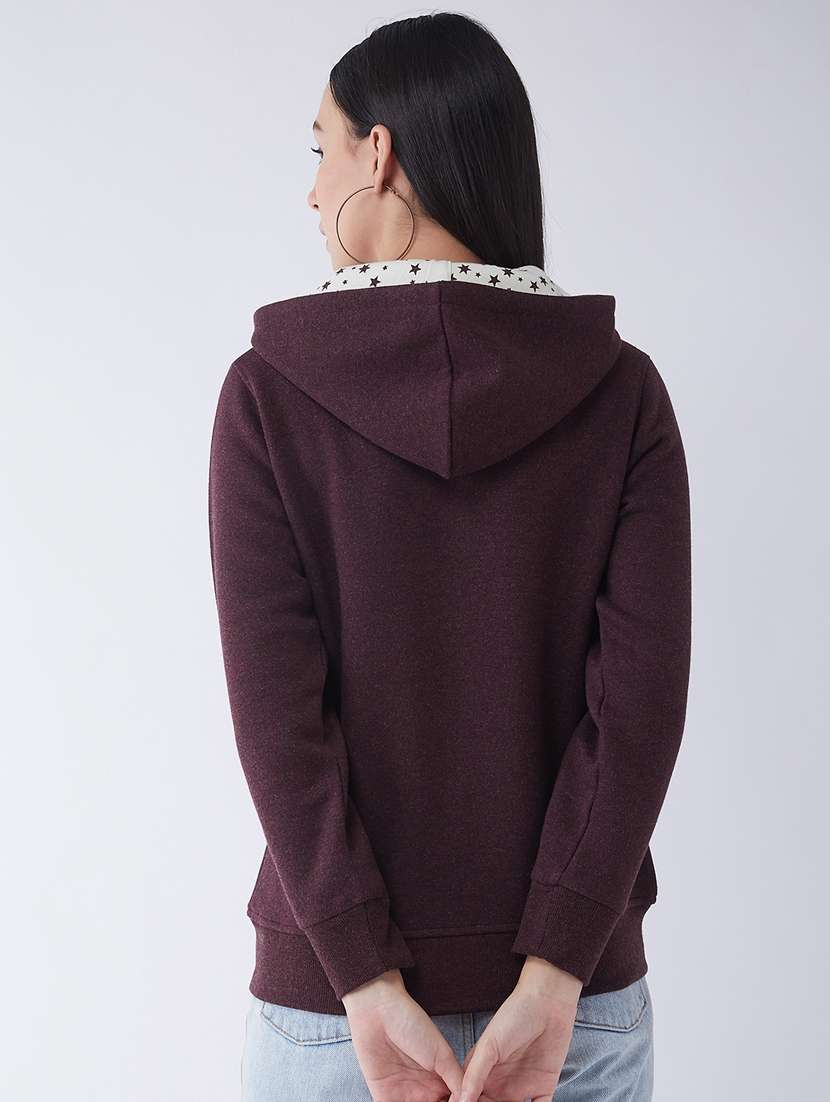 purple solid hooded sweatshirt - 20436423 -  Standard Image - 3
