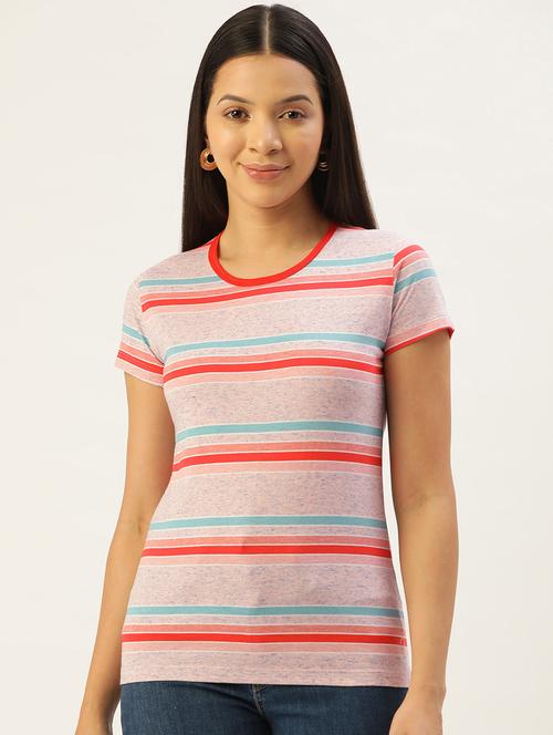 women's striped crew neck t-shirt - 20436448 - Standard Image - 0