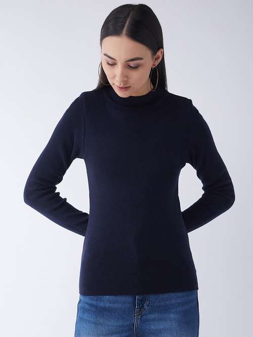 women long sleeved solid regular pullover - 20436482 - Standard Image - 0