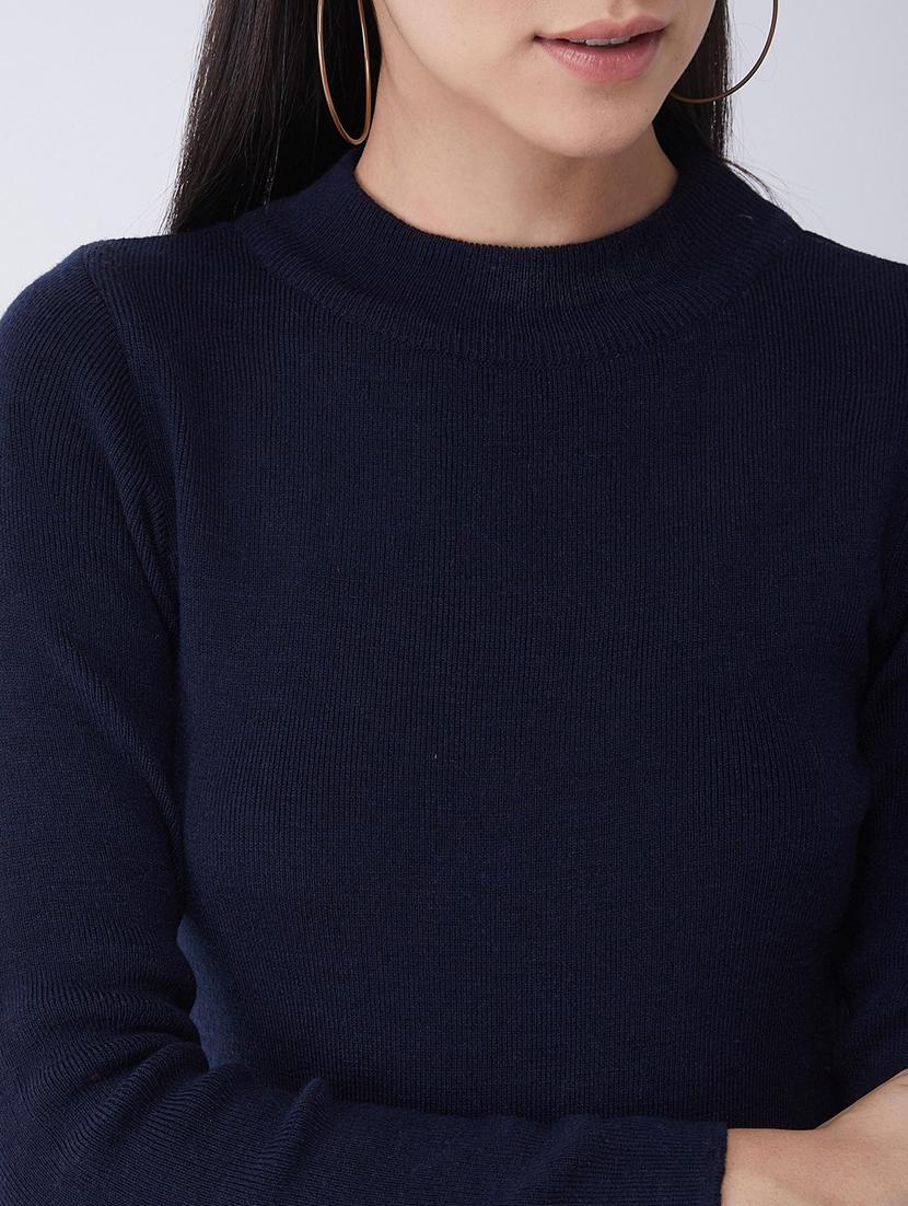 women long sleeved solid regular pullover - 20436482 - Standard Image - 3