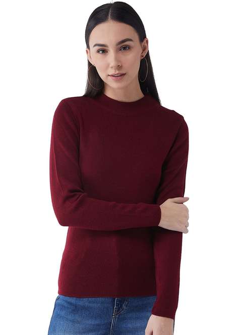women long sleeved solid regular pullover - 20436483 - Standard Image - 0