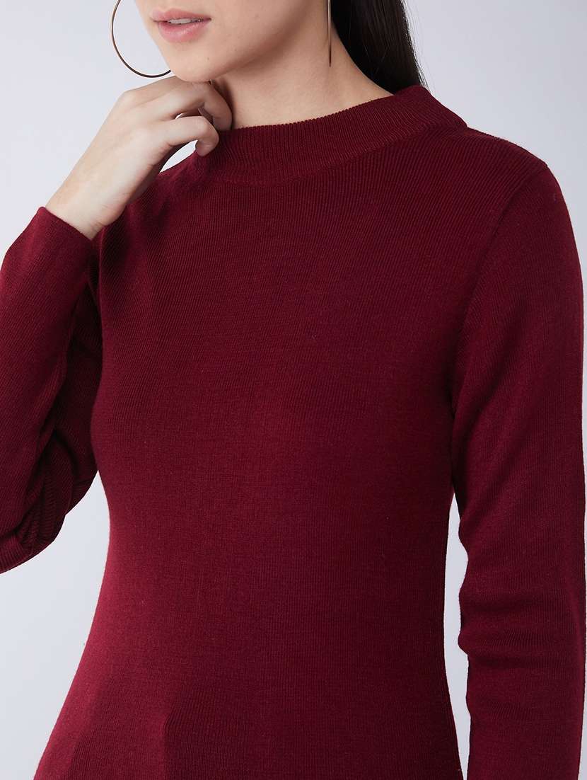 women long sleeved solid regular pullover - 20436483 - Standard Image - 3