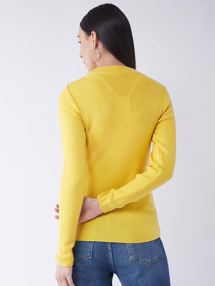 women long sleeved solid regular pullover - 20436487 - Standard Image - 3