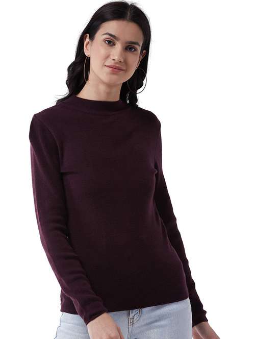 women long sleeved solid regular pullover - 20436492 - Standard Image - 0