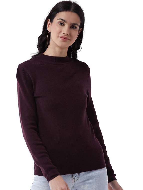 women long sleeved solid regular pullover - 20436492 - Zoom Image - 0