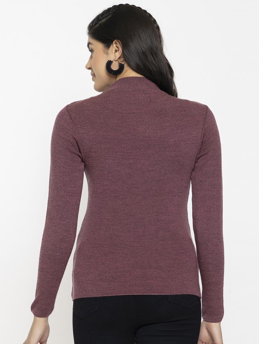 women long sleeved solid regular pullover - 20436493 - Standard Image - 3