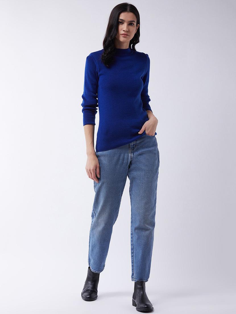 women long sleeved solid regular pullover - 20436500 - Standard Image - 3