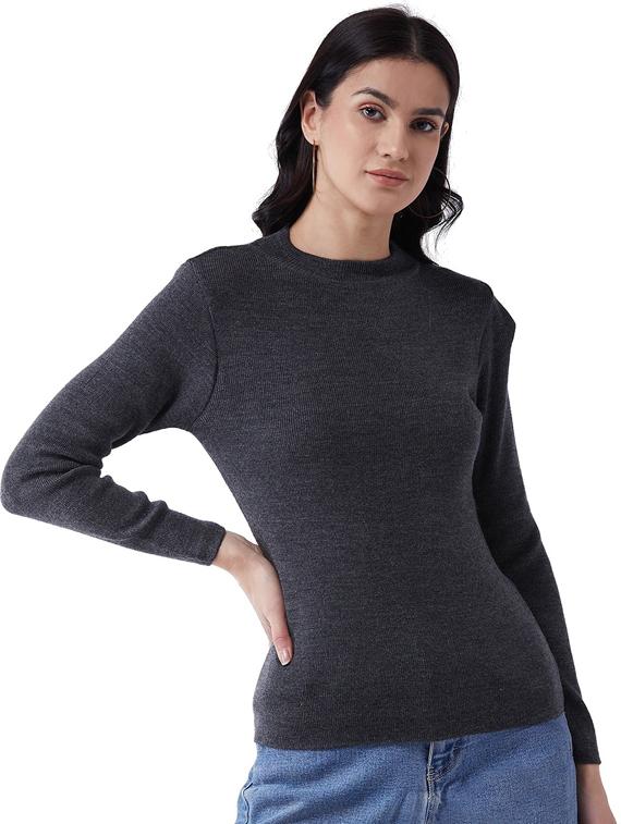 women long sleeved solid regular pullover - 20436508 - Zoom Image - 0