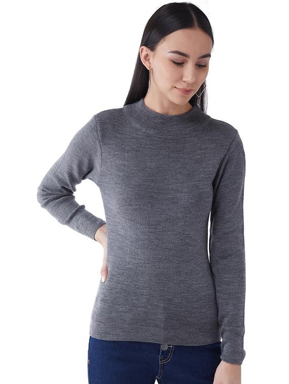 women long sleeved solid regular pullover - 20436511 - Zoom Image - 0