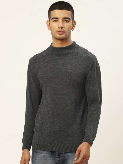 men long sleeved solid pullover - 20436557 - Standard Image - 0