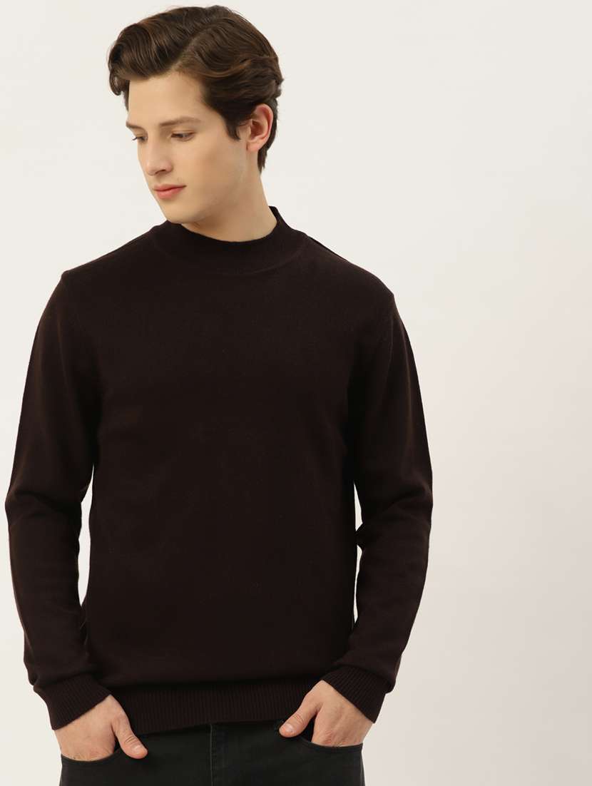 men long sleeved solid pullover
