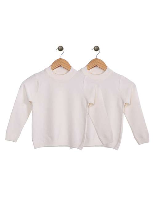 boys white solid sweater - 20436561 - Standard Image - 0