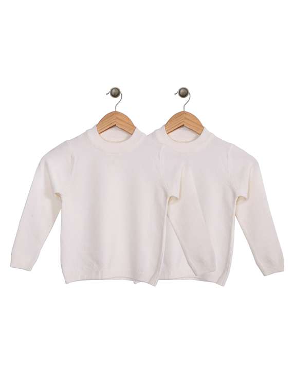 boys white solid sweater