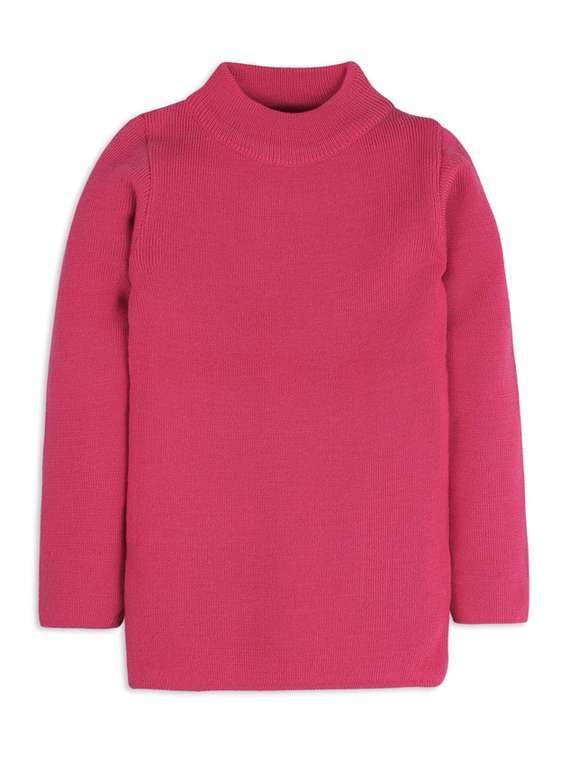 pink solid long sleeves sweater