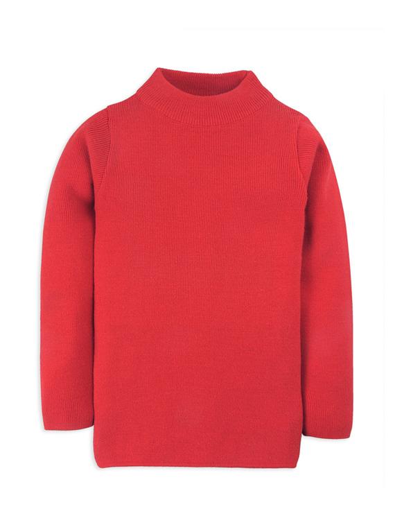 red solid long sleeves sweater - 20436565 - Zoom Image - 0