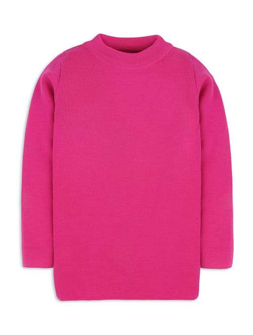 pink solid long sleeves sweater - 20436566 - Standard Image - 0
