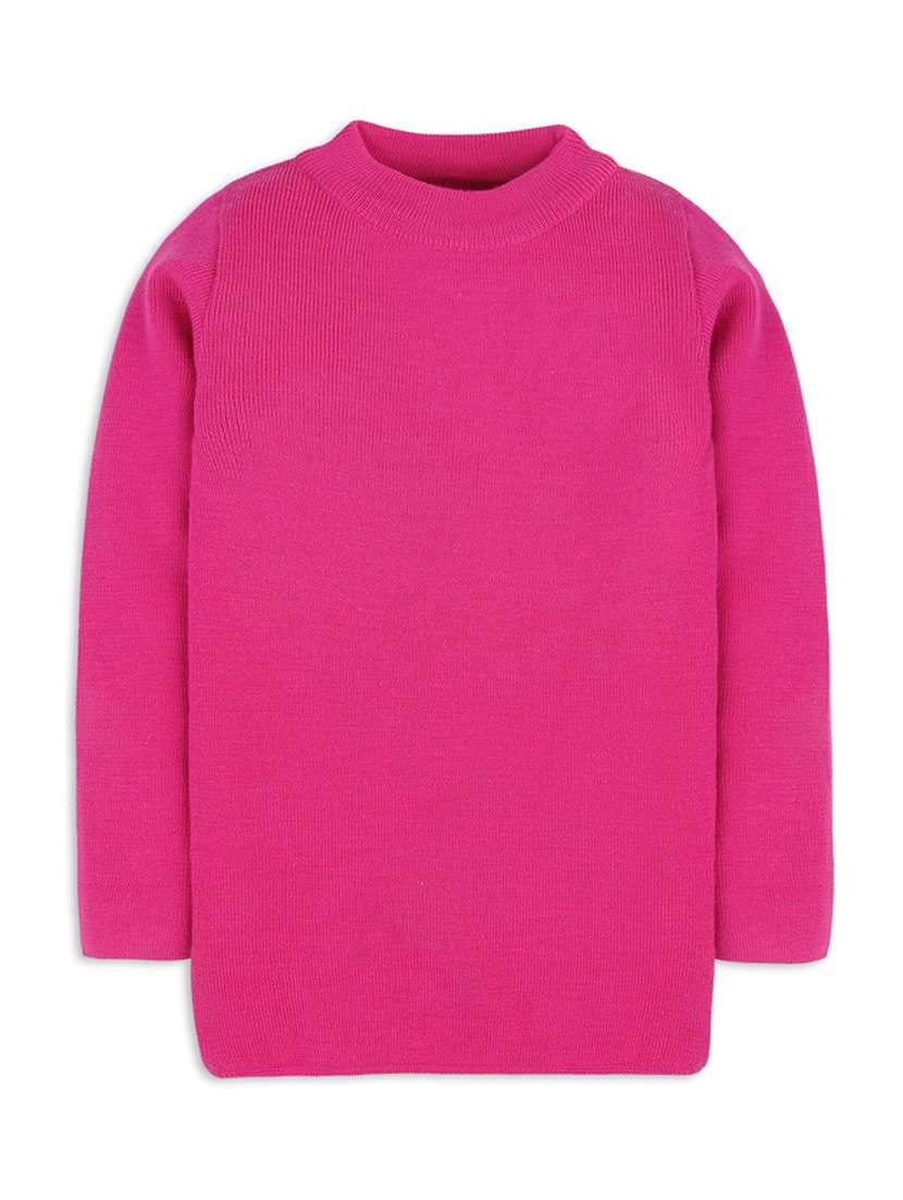 pink solid long sleeves sweater