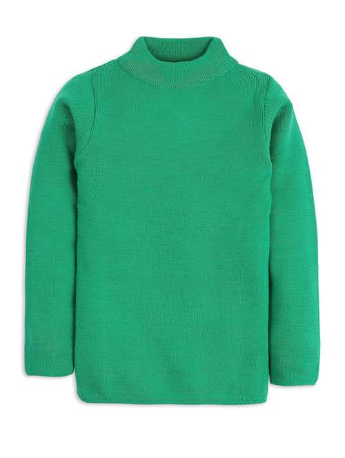 green solid long sleeves sweater - 20436567 -  Standard Image - 0