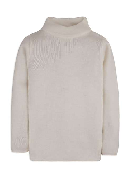 white solid long sleeves sweater - 20436569 -  Standard Image - 0