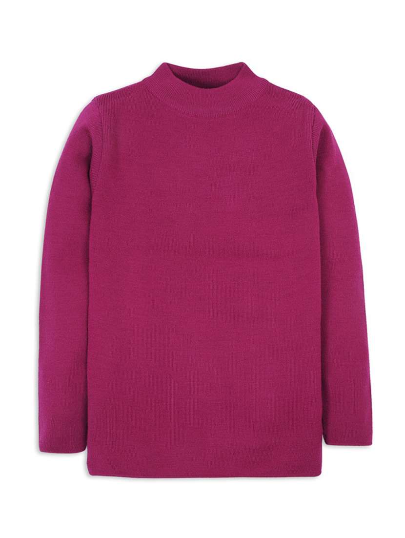 magenta solid long sleeves sweater - 20436571 - Zoom Image - 0