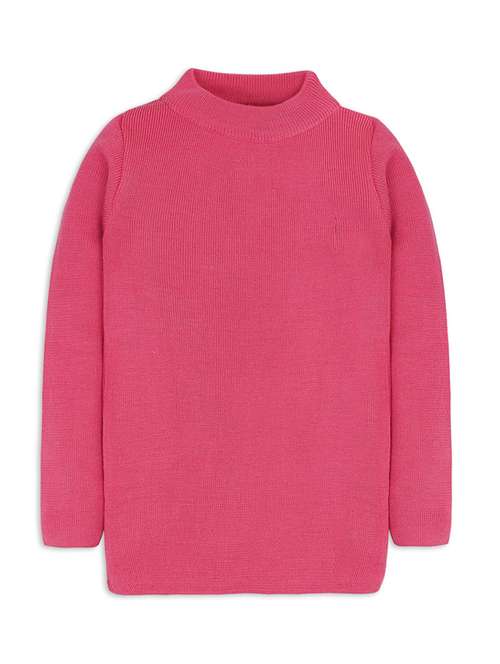 pink solid long sleeves sweater - 20436577 -  Standard Image - 0