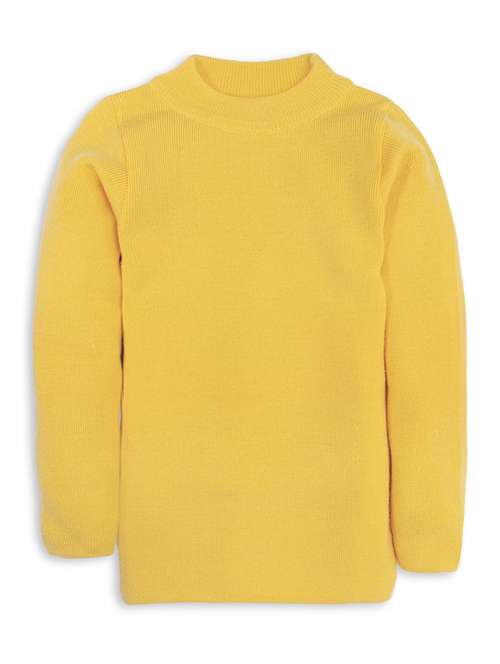 yellow solid long sleeves sweater - 20436581 - Standard Image - 0
