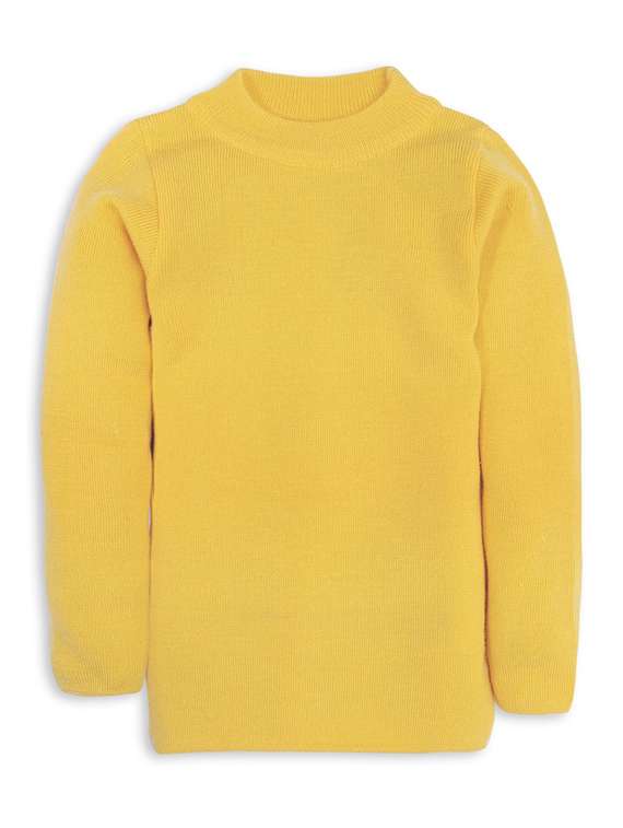 yellow solid long sleeves sweater - 20436581 - Zoom Image - 0