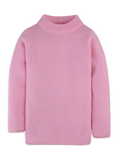 pink solid long sleeves sweater - 20436585 - Standard Image - 0