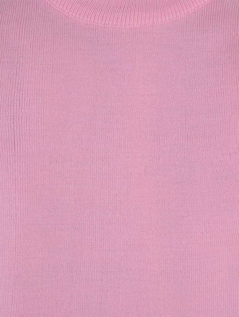 pink solid long sleeves sweater - 20436585 - Standard Image - 3