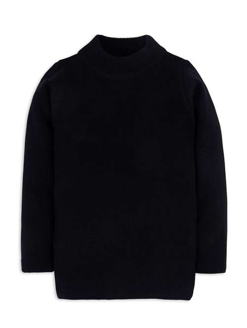 black solid long sleeves sweater - 20436586 - Standard Image - 0