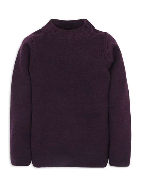 boys high neck solid sweater - 20436608 -  Standard Image - 0