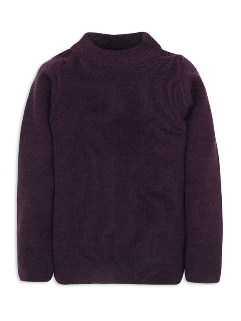 boys high neck solid sweater - 20436608 -  Zoom Image - 0